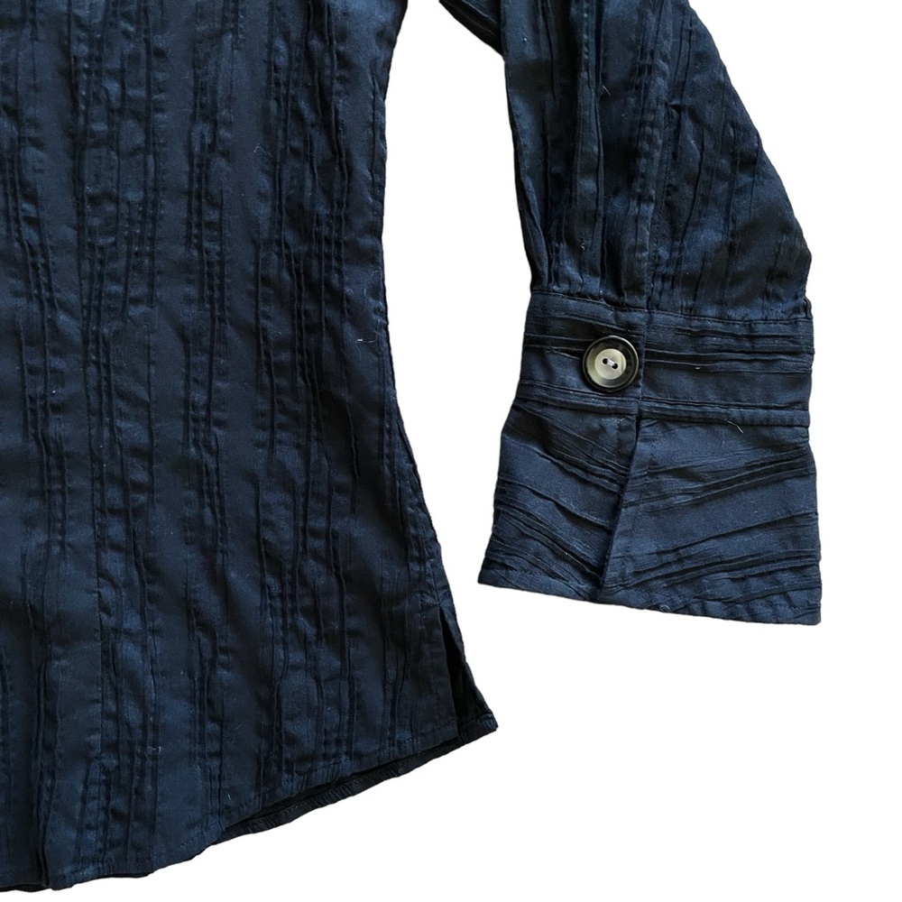 Foxcroft Textured Fitted Stretch Button Up Shirt - image 3